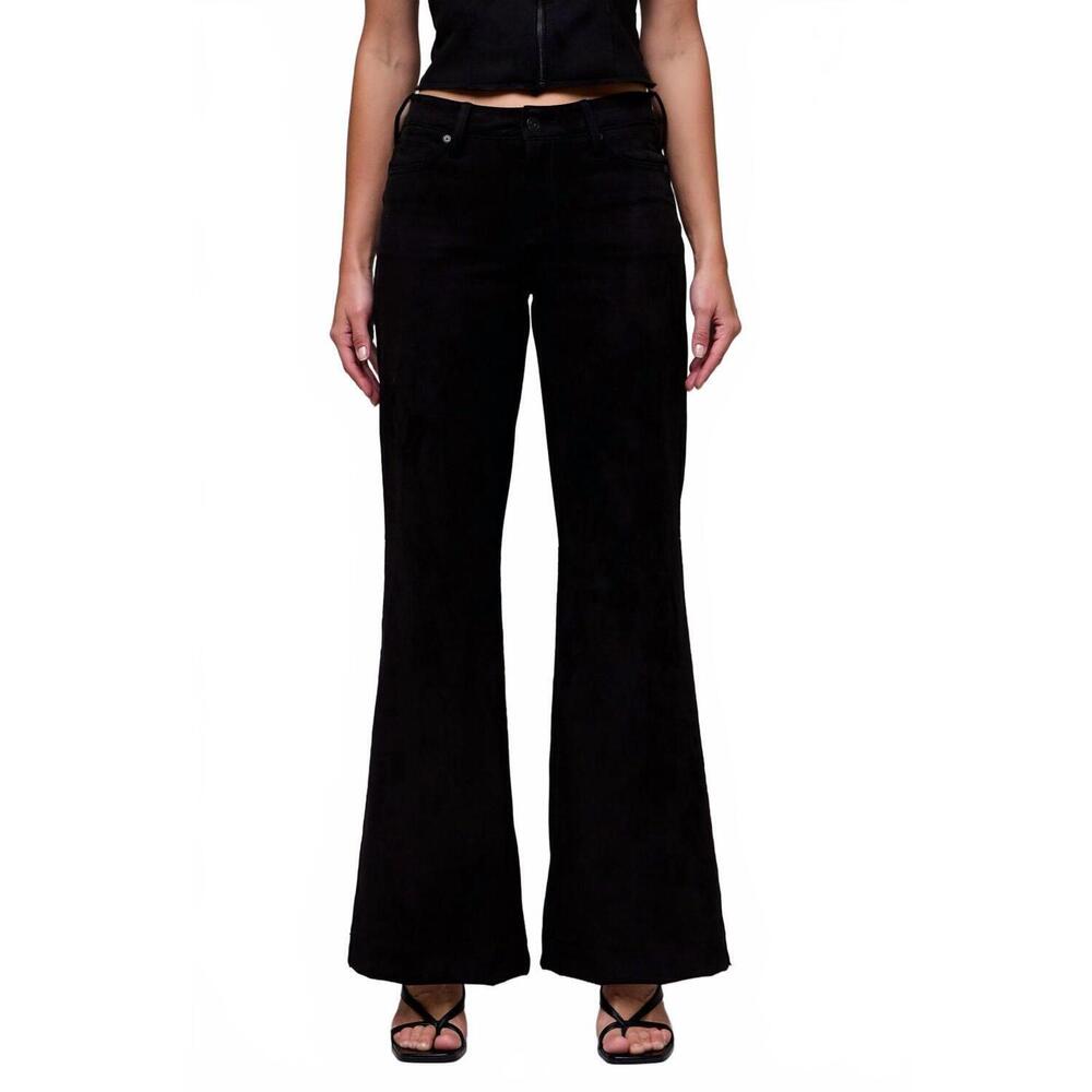 NEW HIDDEN suede flare pants in black